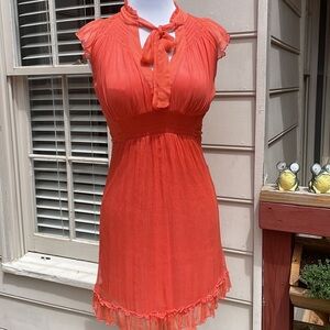 Silk Coral Dress -Size S